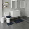 Kit Tapetes de Banheiro Linhas Douradas 3 Peças 50x80cm Antiderrapante