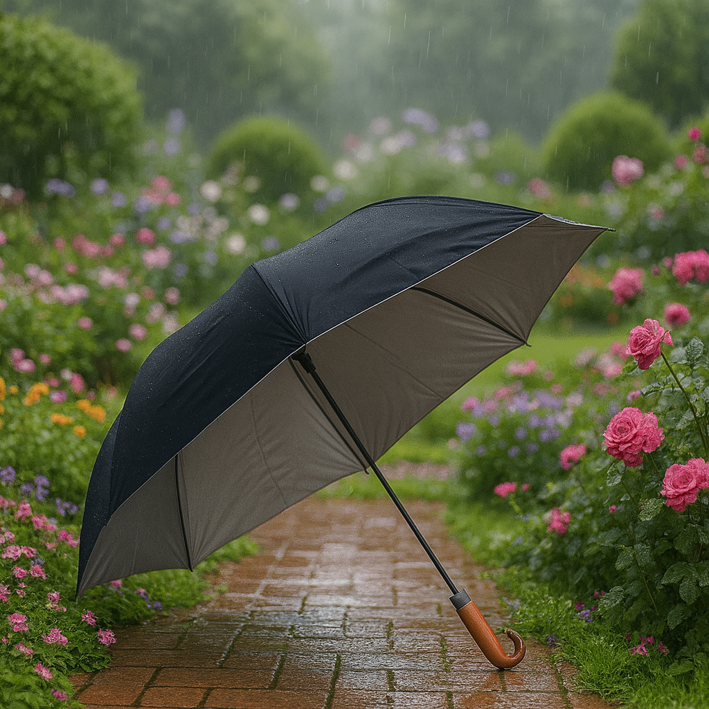 Guarda Chuva Automático Preto Dupla Camada 120x70cm