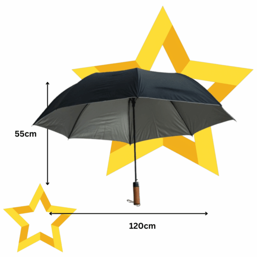 Guarda Chuva Automático Preto Dupla Camada 120x70cm