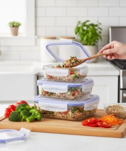 Conjunto 3 Potes Herméticos de vidro com Travas