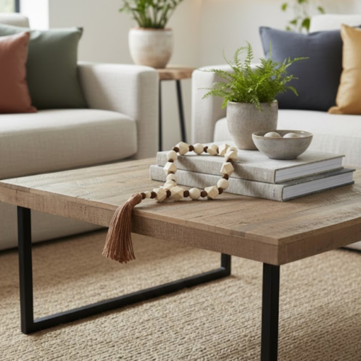 Colar Decorativo para Mesa com Tassel Fio de Algodão Artesanal