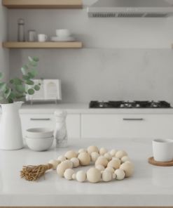 Colar de Mesa Decorativo em Madeira para Ambientes Modernos