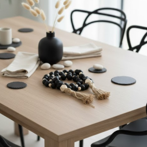 Colar Decorativo para Mesa Posta em Madeira Natural Livon