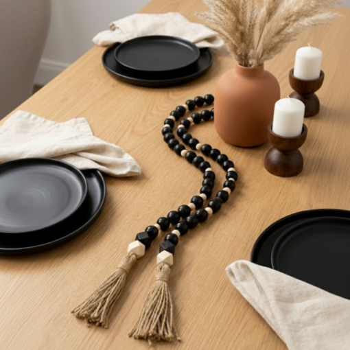 Colar Decorativo para Mesa Posta em Madeira Natural Livon