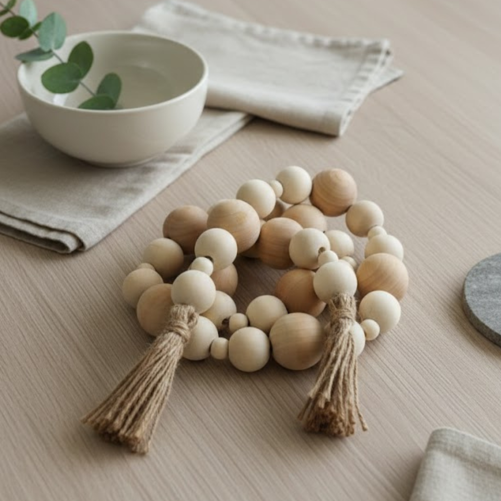 Colar de Mesa Decorativo em Madeira para Ambientes Modernos