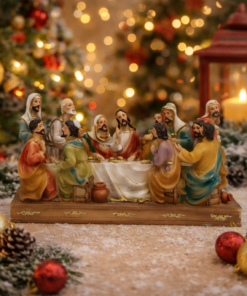 Decoração da Última Ceia Religiosa em Resina Wincy