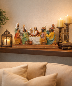 Decoração da Última Ceia Religiosa em Resina Wincy