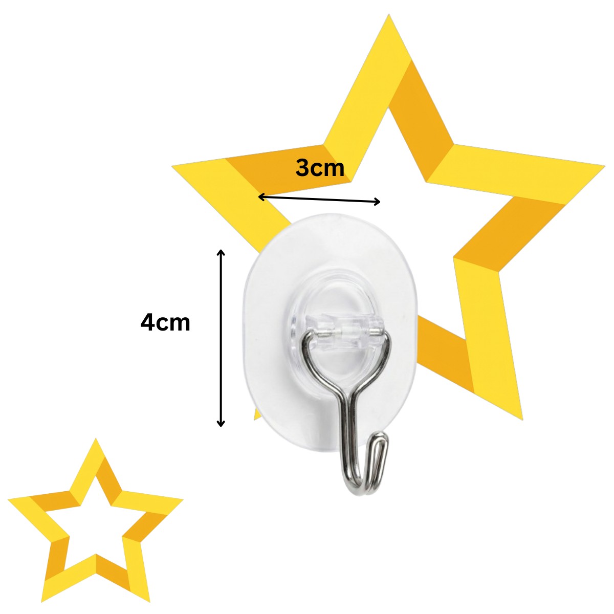 Gancho Adesivo de Plástico 6uni 5kgs Multiuso Transparente