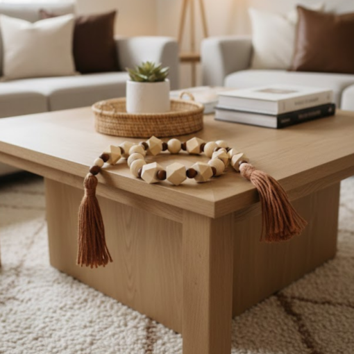 Colar Decorativo para Mesa com Tassel Fio de Algodão Artesanal
