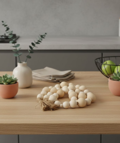 Colar de Mesa Decorativo em Madeira para Ambientes Modernos