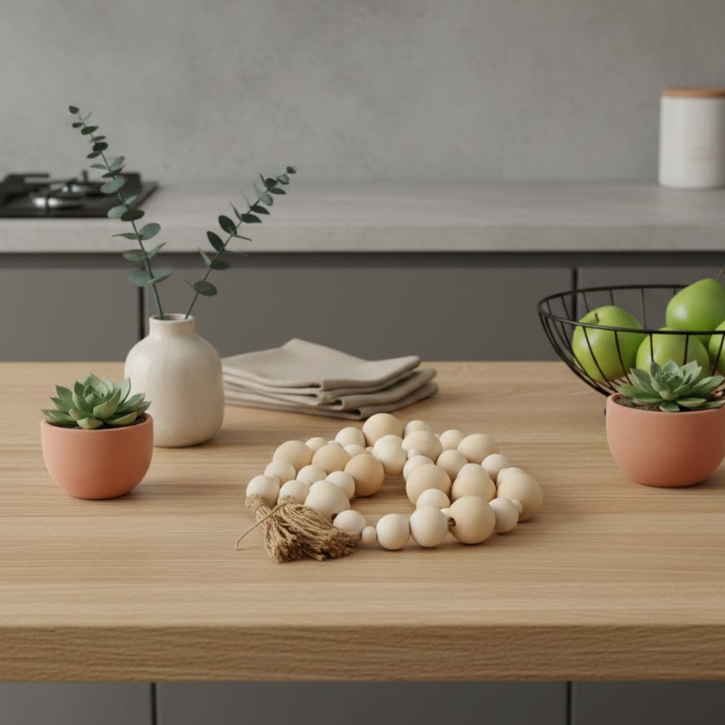 Colar de Mesa Decorativo em Madeira para Ambientes Modernos