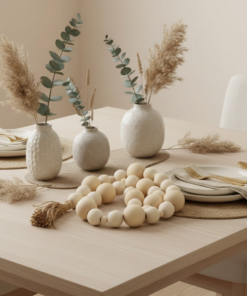 Colar de Mesa Decorativo em Madeira para Ambientes Modernos