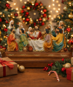 Decoração da Última Ceia Religiosa em Resina Wincy