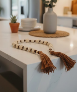 Colar Decorativo para Mesa com Tassel Fio de Algodão Artesanal