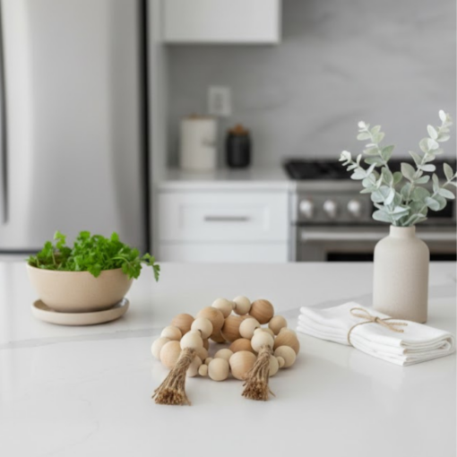Colar de Mesa Decorativo em Madeira para Ambientes Modernos Livon