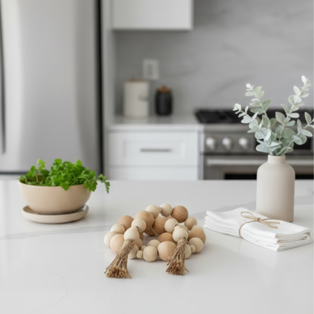 Colar de Mesa Decorativo em Madeira para Ambientes Modernos