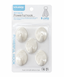 Gancho Adesivo de Plástico Multiuso 5uni 1,5Kg