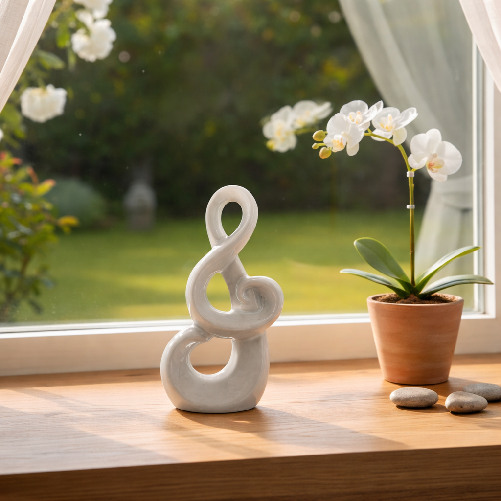 Nota Musical estatua para decoração Brack White