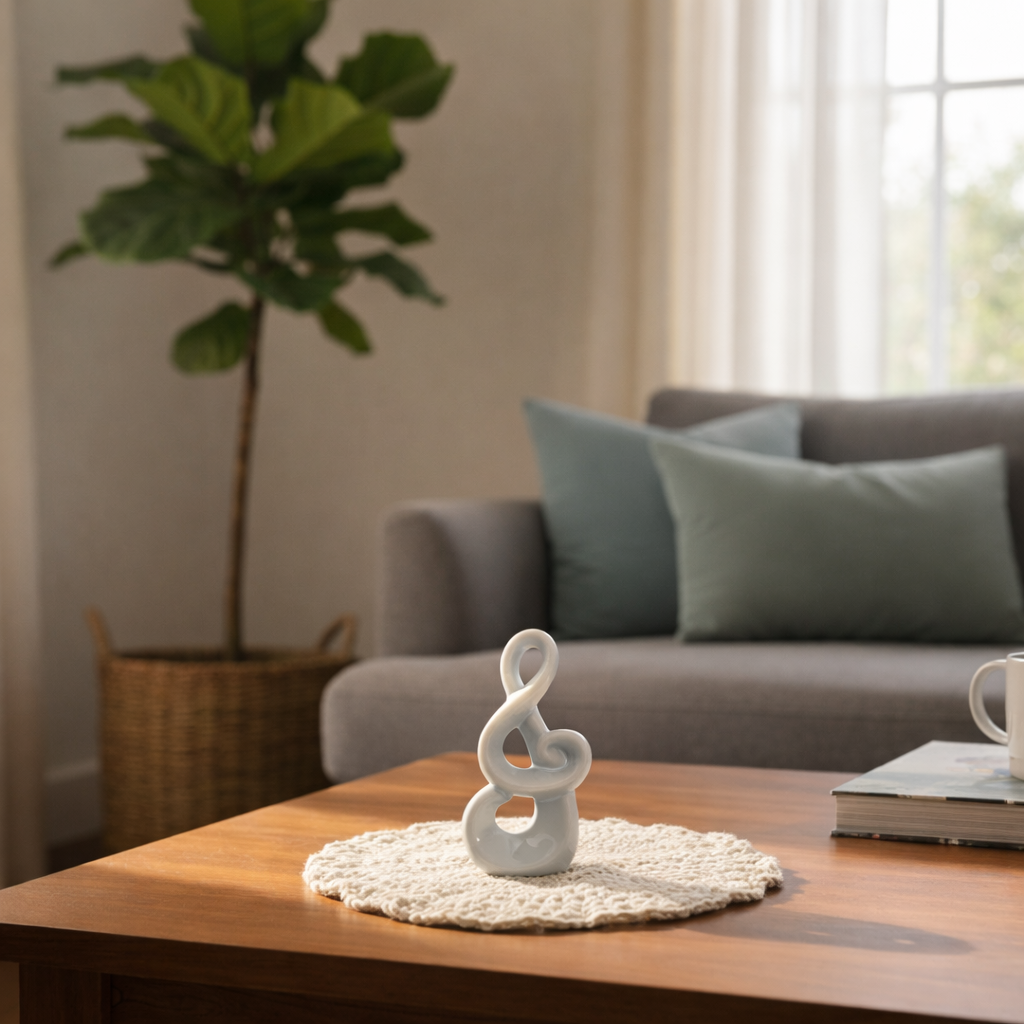 Nota Musical estatua para decoração Brack White