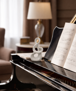 Nota Musical estatua para decoração Brack White