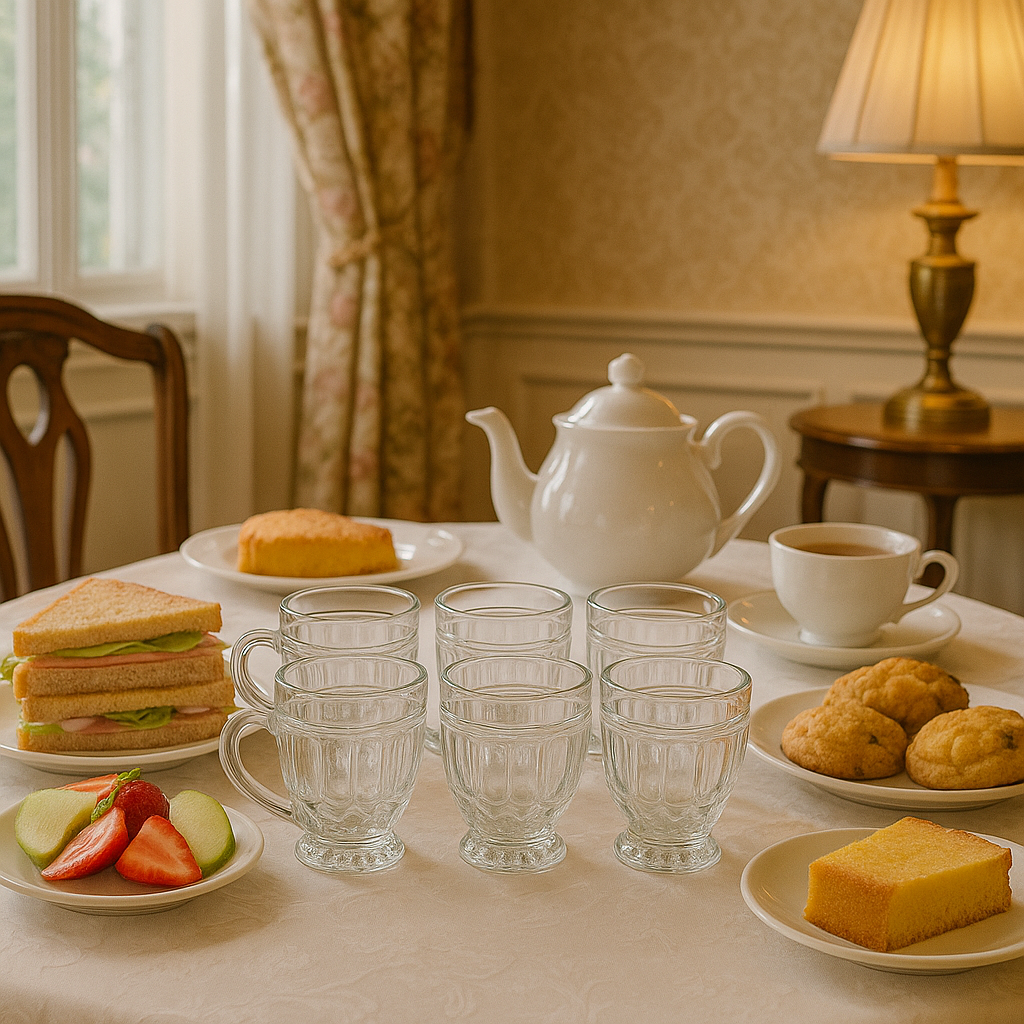 Kit 6 Xícara de Vidro Lapidada 250ml