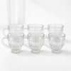 Kit 6 Xícaras de Vidro Lapidada 180mla