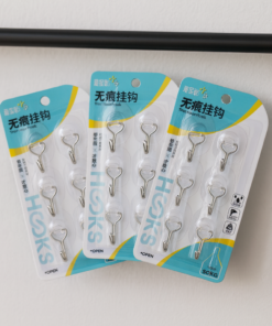 KIT 18 Gancho Adesivo de Plástico Multiuso Trans 3 Cartelas 5Kgs