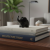 Mini Estatueta de elefante Black White