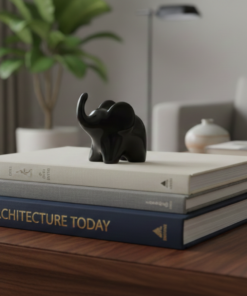 Mini Estatueta de Elefante Black White