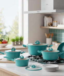 Conjunto de Panelas de Indução Verde 5 Peças