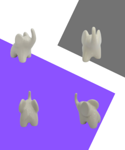 Mini Estatueta de Elefante Black White