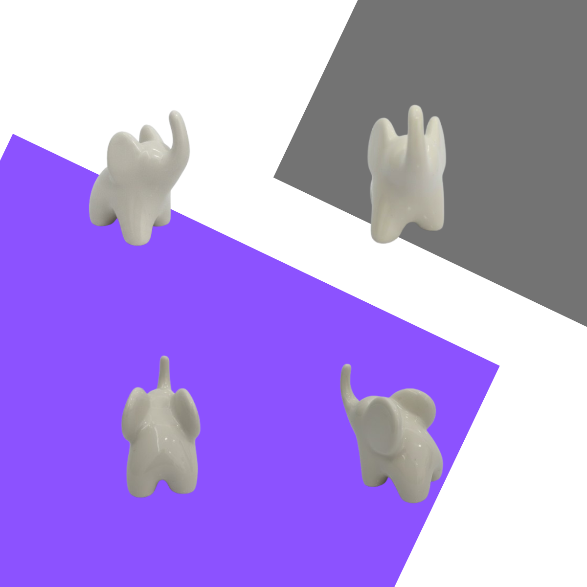 Mini Estatueta de Elefante Black White