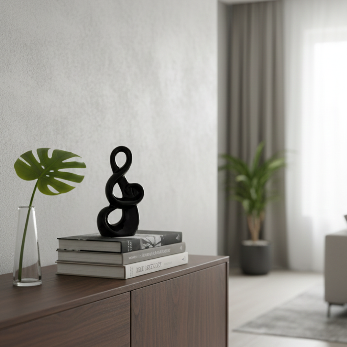 Nota Musical estatua para decoração Brack White