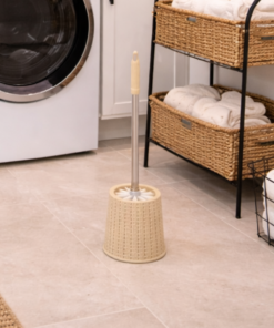 Escova Sanitária com Suporte de metal Bege e Azul