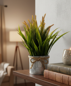 Arranjo de Planta Artificial Vaso em Ferro