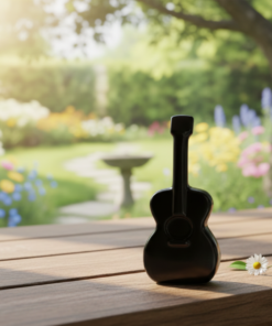 Estatueta Decorativa de Violão Black White