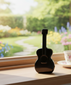 Estatueta Decorativa de Violão Black White