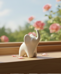 Mini Estatueta de Elefante Black White