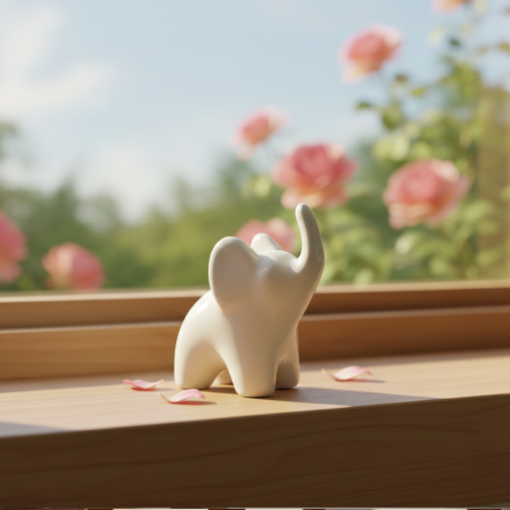 Mini Estatueta de elefante Black White