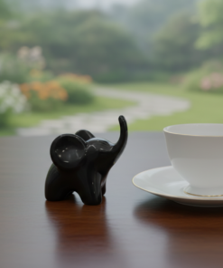 Mini Estatueta de Elefante Black White