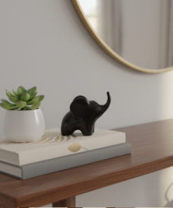 Mini Estatueta de Elefante Black White