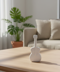 Estatueta Decorativa de Violão Black White