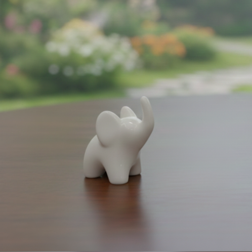 Mini Estatueta de elefante Black White
