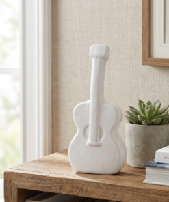 Estatueta Decorativa de Violão Black White