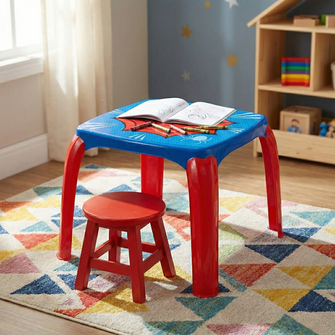 mesa infantil heróis Decorada