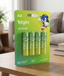 Pilha Alcalina AA Elgin com 4 Unidades