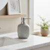 Porta Sabonete Líquido Cerâmica Granilite Bath Cinza 430ml Lyor