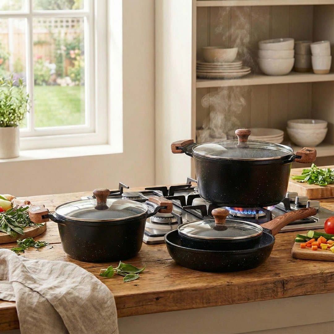 Jogo de Panelas Cerâmica 5 Peças Wood