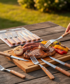 jogo de talheres tramontina madeira