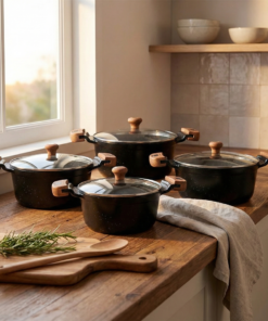 Jogo de Panelas Cerâmica 5 Peças Wood